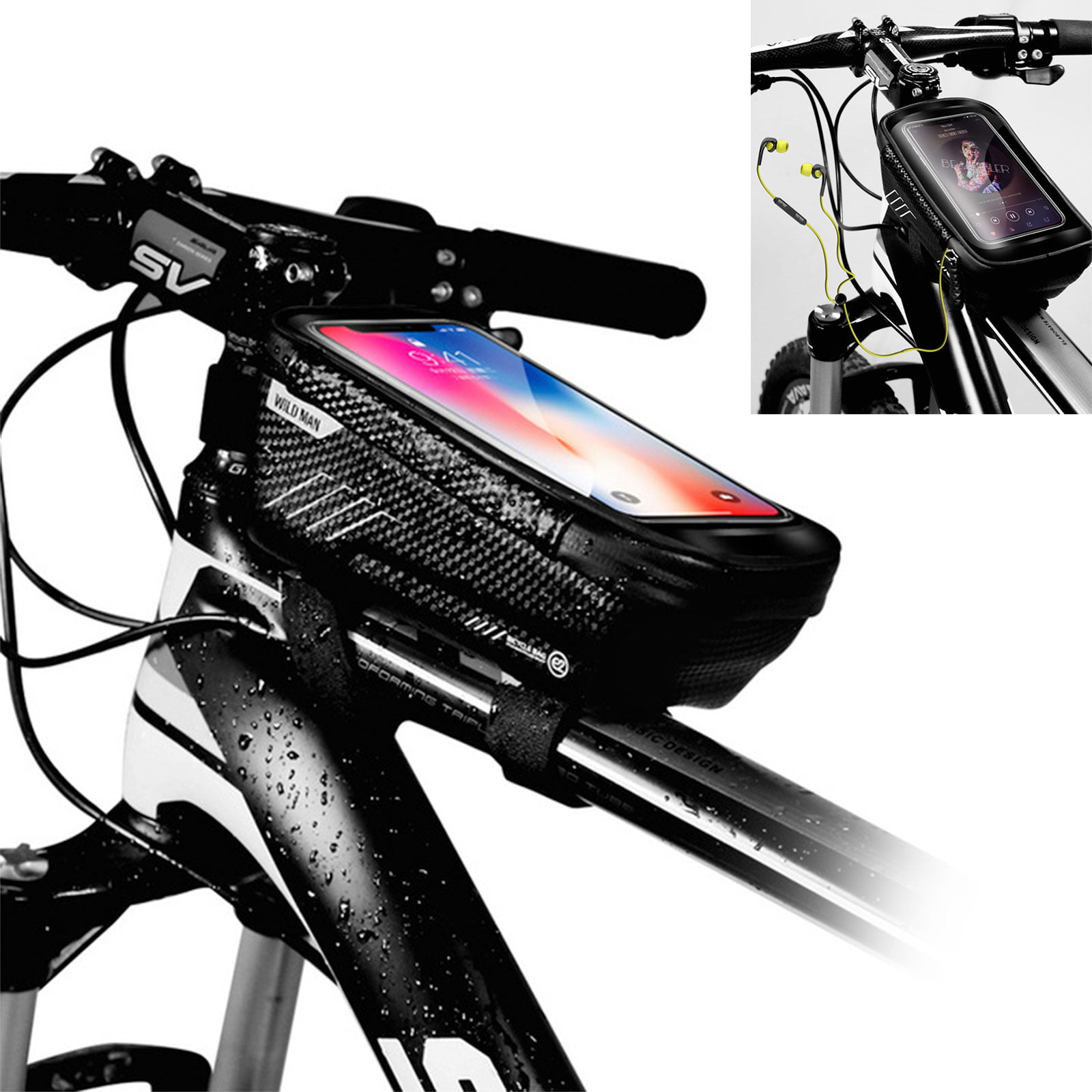 Waterproof Mountain Bike Top Tube Bag Cycling Touch Screen Phone Pannier  *DC