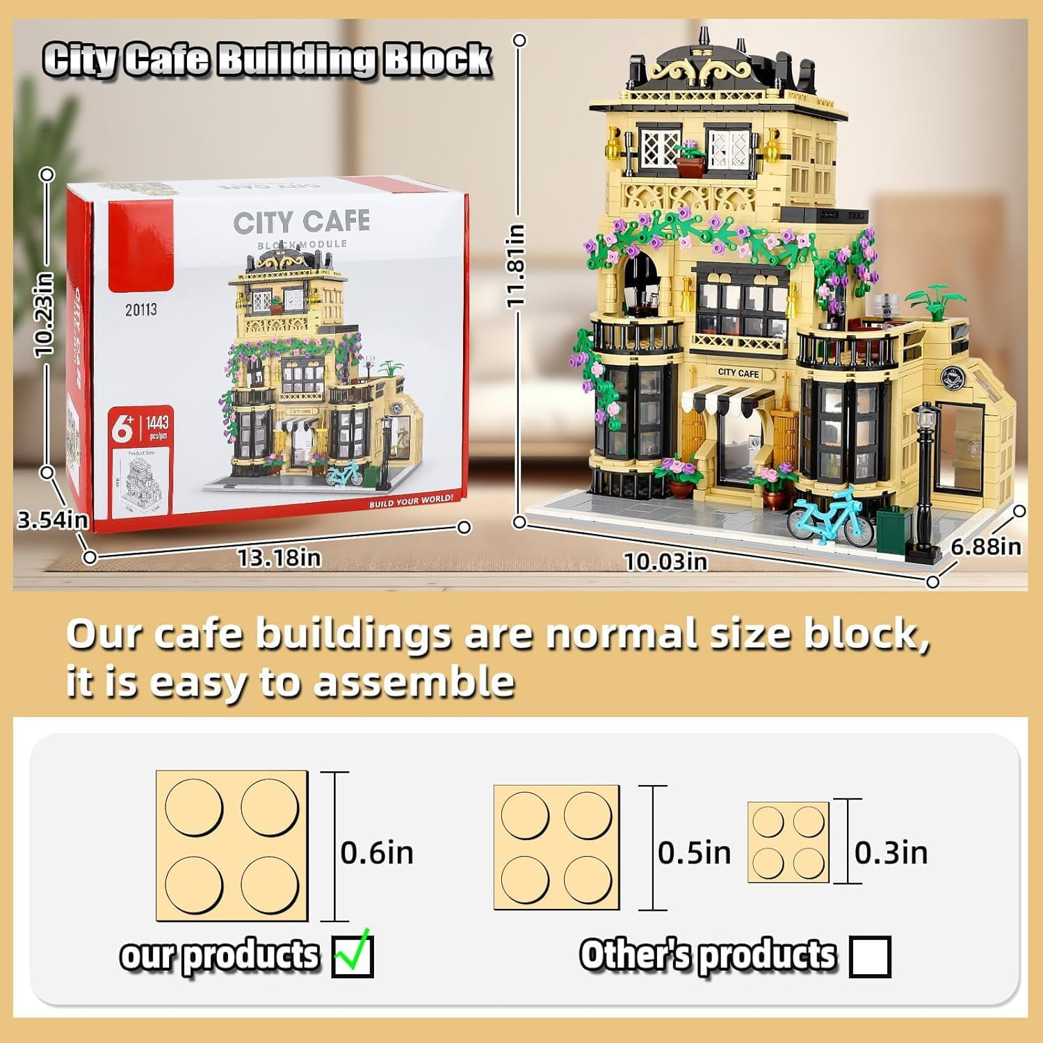 NAYIHOOP City Shop Building Sets Three-Story House for Boys Girls Compatible with Lego