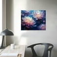 thumbnail image 3 of ONETECH  Lotus Flower Wall-Art - Pink Flowers Wall Decor for Bedroom Teen Girl - Canvas Prints Wall Art Ready to Hang Size, 3 of 4
