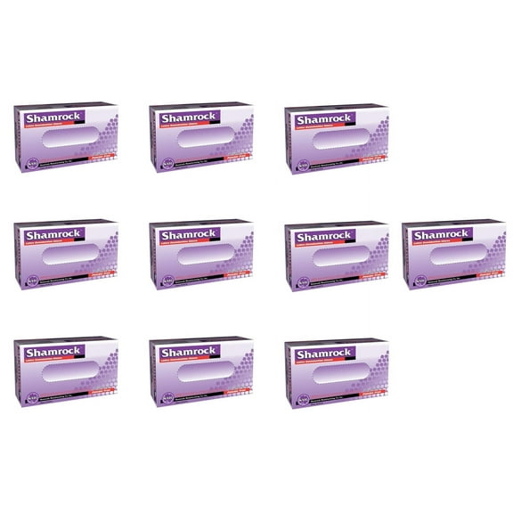 Shamrock Latex Medical Exam Gloves, Powder Free, Textured (Large) 1000 Case