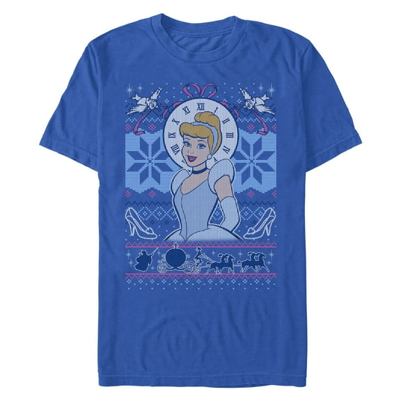 Men's Cinderella Cinderella Christmas Sweater Graphic Tee Royal Blue Small