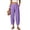 Purple, variant on Nestiefly Women Linen Wide Leg Palazzo Barrel Pants Drawstring Casual Summer Beach Vacation Boho Baggy Pant with Pockets Khaki 2XL