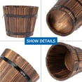 thumbnail image 3 of Small Wooden Bucket Barrel Planters – Rustic Flower Planters Pots Boxes Container with Drainage Holes for Indoor Home Decor Small Plants, 3 of 5