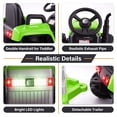 thumbnail image 4 of Funcid 24 Volt Ride on Toys with Remote, 5 AH Electric Ride on Vehicles for Kids, 240W Ride on Tractor, Power Car Wheels w/ Detachable Trailer, Bluetooth, Music, Taillight & Light Switch, Green, 4 of 8