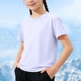 thumbnail image 4 of LJEFF Boys Moisture-Wicking Crew Neck T-Shirt, Athletic Lightweight Soft Breathable Quick Dry Kids Active Top Purple Size 6, 4 of 7