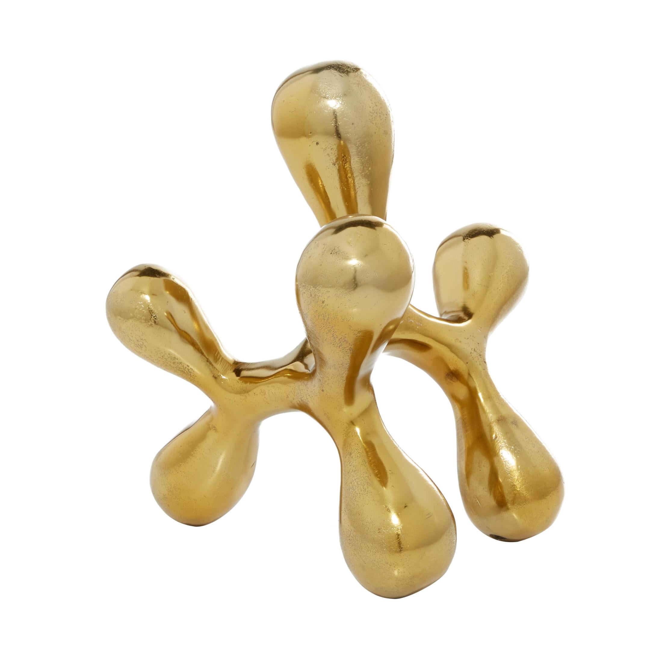 11" x 12" Gold Aluminum Metal Abstract Sculpture, by CosmoLiving by Cosmopolitan