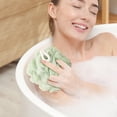 thumbnail image 5 of SHIMELE Loofah Bath Sponge Scrubber, Mesh Shower Loofah Sponge, with Lanyard, Green, 5 of 9