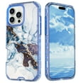 thumbnail image 6 of Allytechgroup for iPhone 17 Pro Case, 3 Layers Protection Slim Lightweight Shockproof Soft TPU & Hard Back Protective Bumper Cover Marble Shell, B, 6 of 7
