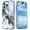 Blue/White, variant on Dteck Marble Pattern Case For iPhone 16 Pro Max,Shockproof Hard PC+Soft Silicone Bumper Drop Protective Women Girls Phone Cover Case for iPhone 16 Pro Max,Red