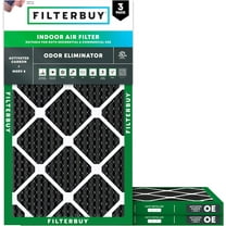 Filterbuy 16x25x1 MERV 8 Odor Eliminator, Pleated HVAC AC Furnace Air Filters (3-Pack)