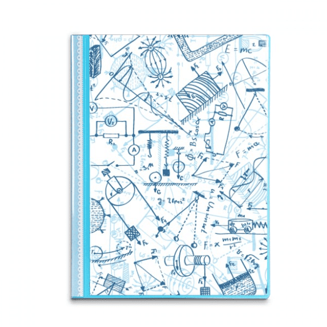 Tabla física mecánica electromagnética Azul Carpeta combinada de protección de páginas