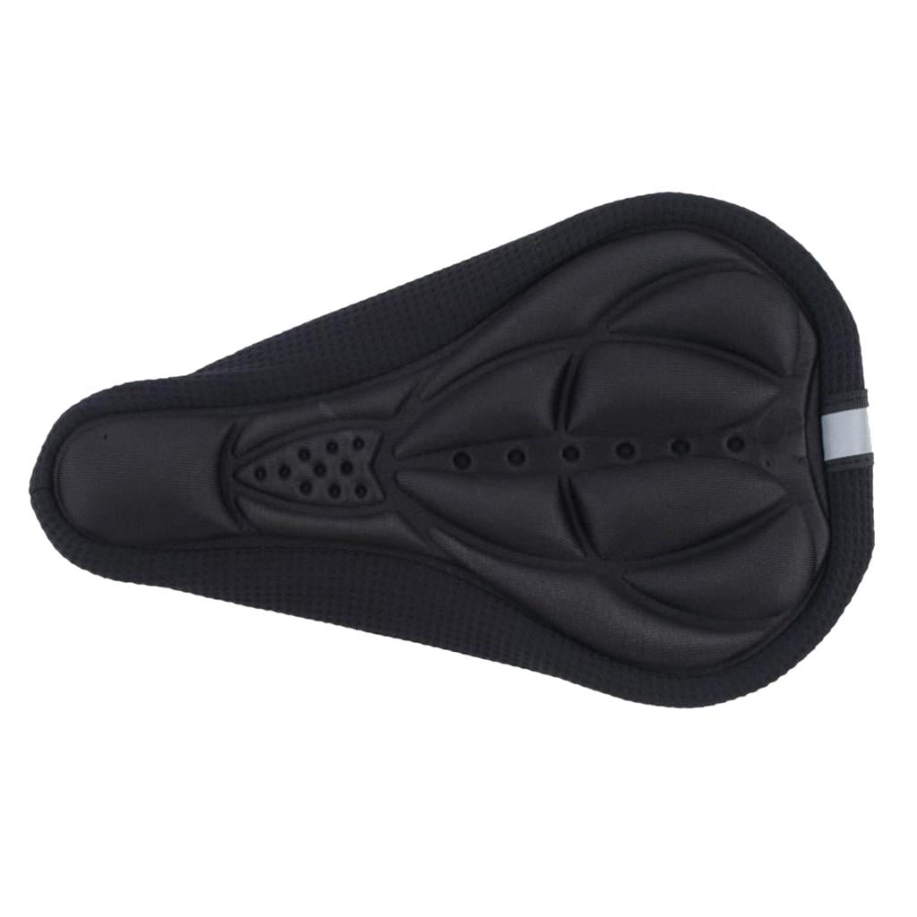 BLACK Cycling Bicycle Bike Silicone Saddle Seat Cover Non Slip 3D Gel Cushion UK 