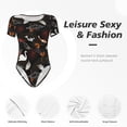 thumbnail image 4 of Vsdgher Combinaison à Manches Courtes Imprimé Poisson Koi pour Femmes, Justaucorps Aguichant une Pièce Col Rond Shapewear Contrôle du Ventre-Petit, 4 of 7