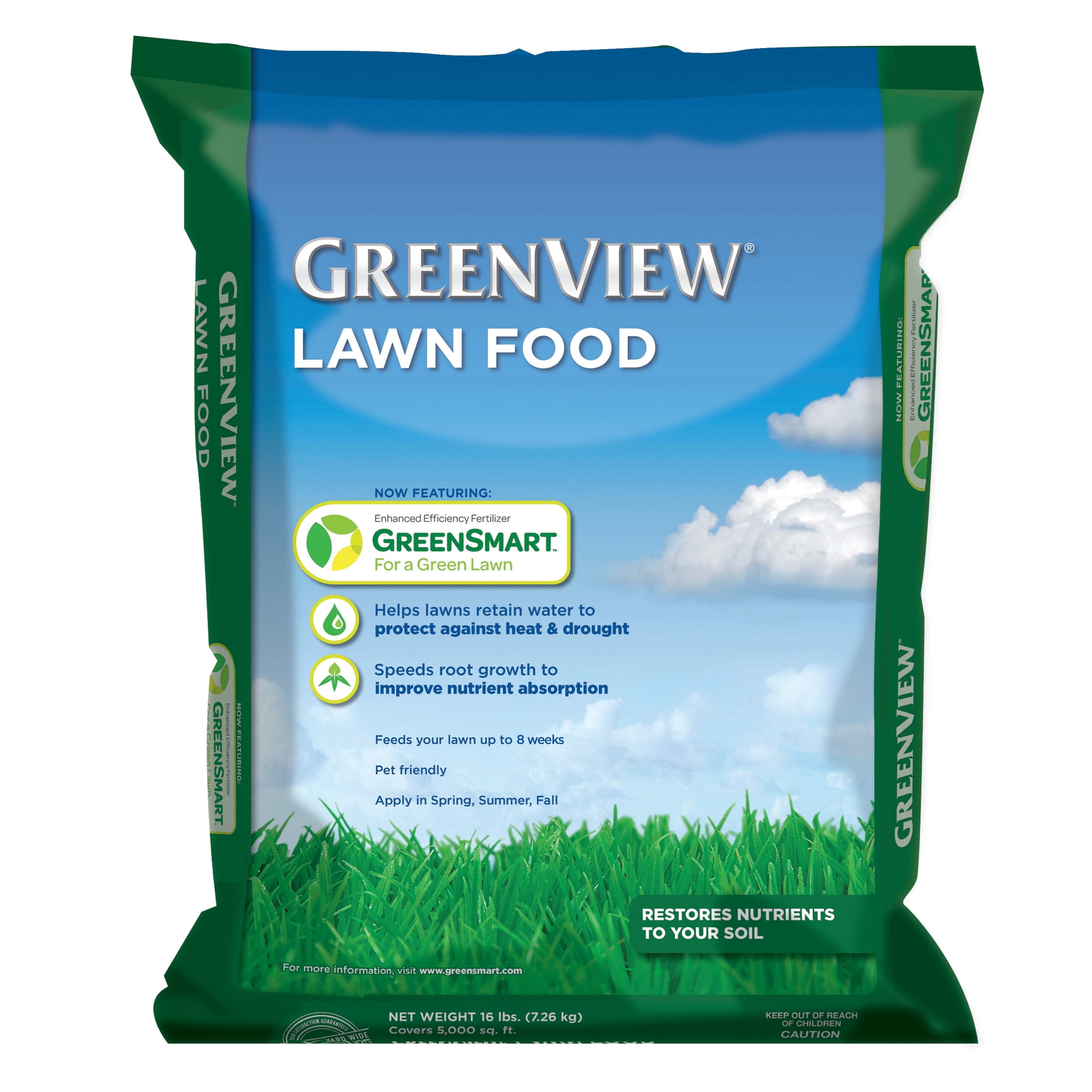GreenView Lawn Food Fertilizer with GreenSmart - 16 lbs. - Covers 5,000 Sq. ft.