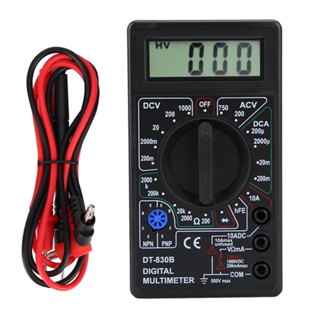 Multímetro digital LCD portátil multifuncional DT-830B, amperímetro, voltímetro, ohmímetro, voltímetro, ohmímetro, color negro