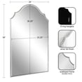 thumbnail image 3 of Kate and Laurel Leanna Modern Scalloped Arched Wall Mirror, 24 x 36, Silver, Stunning Glamorous Decorative Mirror with Arch Shape and Soft Scallops and Slim, Beveled Frame, 3 of 8
