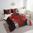 thumbnail image 3 of Manfei Girls Bow Knot Twin Bedding Sets 7pcs, Leopard Zebra Print Bedding Comforter Set, Pink Black White Sheet Sets, Luxury Bedroom Decor, 3 of 8