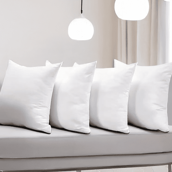 18 x 18 Pillow Inserts, Set of 4 Square Decorative Throw Pillow Forms, White