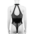 thumbnail image 6 of Gvmfive Women PU Leather Sleepwear Teddy Bodycon Bodysuit Lingerie, 6 of 6