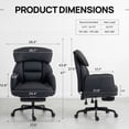 thumbnail image 2 of GOOSEA Office Chair with Swivel-Out Armrests, Criss Cross Chair with Pocket Spring Seat Cushion and Backrest, Executive Desk Chair with Ergonomic Headrest and Footrest, Black, 2 of 7