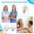 thumbnail image 3 of 36 Pcs Nurse Appreciation Gift Set Includes 12 Keychains 12 Best Nurse Ever Cards and 12 Drawstring Bags Bulk, Thank You Gifts for Party-Elegant Colors--, 3 of 6