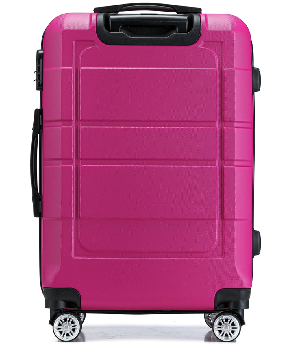 Alex Vando 22" 3 Piece Hardside Spinner Carry On Travel Luggage Set, Rose Red