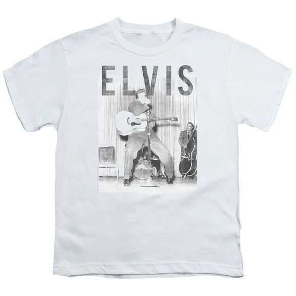 Trevco ELV804-YT-4 Elvis Presley & with the Band Short Sleeve Youth 18-1 T-Shirt, White - Extra Large