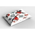 thumbnail image 2 of Ambesonne Rowan Pillow Sham 2 Pack, Christmas Composition Art, 30"x20", Scarlet Grey Black, 2 of 3