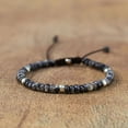 thumbnail image 4 of Natural Black Moonstone Stone Beaded Bracelet Gemstone Bracelet Adjustable NEW, 4 of 9