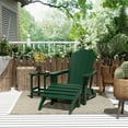 thumbnail image 4 of WestinTrends Malibu 3-Piece set classic Adirondack chair with ottoman and a small coffee table (1 seater), Dark Green, 4 of 13