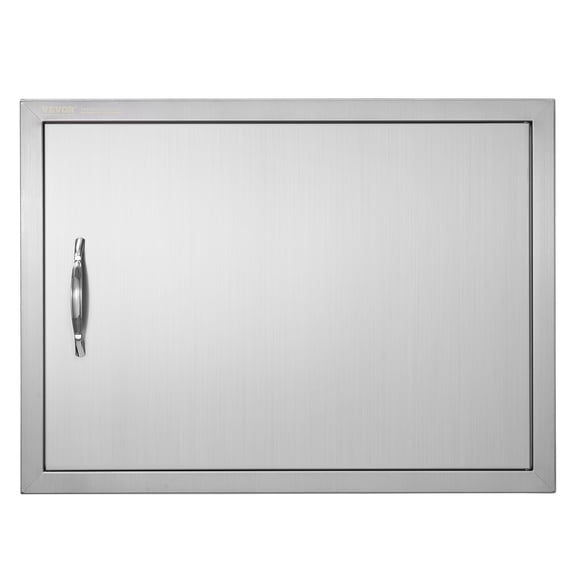 VEVOR BBQ Access Door, 27W x 20H Inch Single Outdoor Kitchen Door, Stainless Steel Flush Mount Door, Wall Vertical Door with Handle, for BBQ Island, Grilling Station, Outside Cabinet