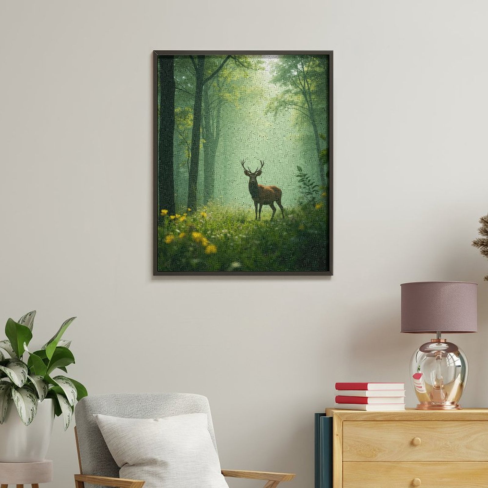 Paint by Numbers Kit for Adults, Deer In Sunlit Forest Clearing Paint by Numbers, Easy Paint by Numbers Kit for Adults Beginner, DIY Adult Paint by Number Kits on Canvas, Home Decor