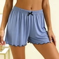 thumbnail image 6 of BLVB Womens Pajama Shorts Soft Comfy Ruffle Lounge Sleep Shorts Summer Casual Elastic Waist Pj Bottoms, 6 of 7