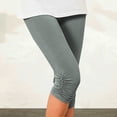 thumbnail image 2 of Jxximdong Leggings for Women Plain Pleated Design Fashionable And Calf Elastic Women's Cropped Pants Leggings Bodybuilding Pants Gray M Yoga Pants, 2 of 7