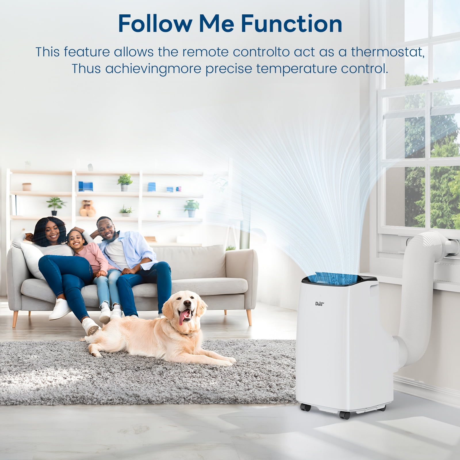 DuraComfort 12000 BTU Portable AC Unit for Apartment up to 300 Sq.Ft, Cooling with Remote, Dehumidifier and Fan, 6550 BTU (SACC), White