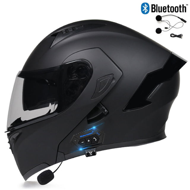 Casco modular Bluetooth para motocicleta, cara completa abatible aprobada por DOT
