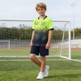 thumbnail image 4 of ITSAME Girls Athletic Outfits 2-Piece Quick-Dry T-Shirt & Shorts Football Training Sport Set Green Size 3, 4 of 8
