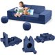 thumbnail image 1 of Yeshouse Sofá infantil modular de 12 piezas, sofá de juego plegable con pelotas y túnel, convertible y de espuma suave, ideal para sala de juegos, juegos, dormir y creatividad, 1 of 8