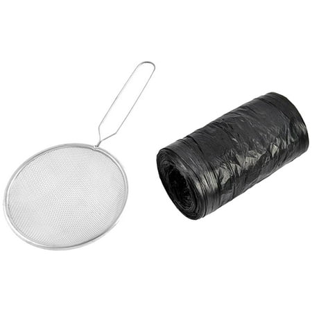 

1 Pcs Fine Mesh Strainer Oil Colander Sieve Scoop 12cm Dia & 1 50 X 46 cm Garbage Bags Thick Plastic Trash Bags