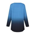 thumbnail image 4 of Breezora Casual Long Sleeve Top for Women with V Neck Button Front and Curved Hemline S Size Blue, 4 of 5