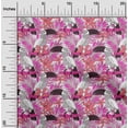 thumbnail image 2 of oneOoneCottonSilkFuschiaPinkFabricTropicalFloralWithBirdsSewingFabricByTheYardPrintedDiyClothingSewingSupplies42InchWide, 2 of 4
