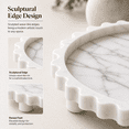 thumbnail image 6 of DBOZE Modern Oval Decorative Tray – Textured Matte Finish with Raised Legs, 10” x 6.5” x 1.5” Vanity Tray for Bathroom, Coffee Table, Jewelry & Candle Display,(Black Marble), 6 of 8