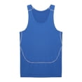 thumbnail image 3 of Ocealan Men's Tank Swimsuit Top Athletic Vest Rash Guard Shirt Solid Color Sleeveless Workout Playwear Blue S, 3 of 7