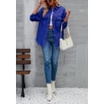 thumbnail image 3 of Solid Color Distressed Jacket, Blue, Large, 3 of 5