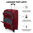 thumbnail image 3 of New York Xpress 20" Softside Carry On Luggage Lightweight Expandable Suitcase with Spinner Wheels, Burgundy/Grey, WD8815, 3 of 12