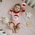 thumbnail image 2 of Tisuna Christmas Jumpsuit For Unisex Baby Cartoon Print Long Sleeve Crew Neck Romper Cute Casual Autumn Winter Kids Bodysuit With Headband Red Size 0-3 Months, 2 of 9