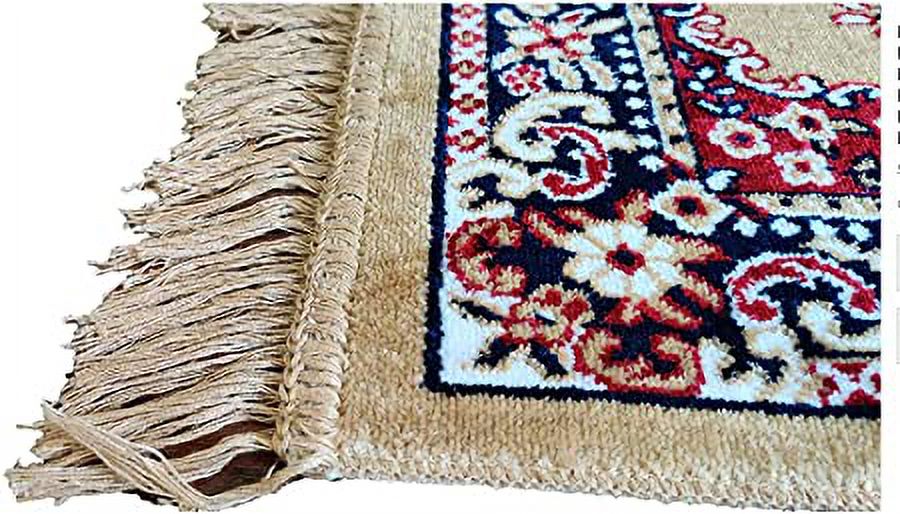 Polyester Fabric Yellow Meditation Prayer Mat (Approx. 24 x 24 Inch) Multi-Purpose Meditation Mat/Rug, Religious Spiritual Items, Home Aasan/Yoga/Meditation