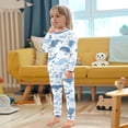 thumbnail image 5 of Dailycode Cotton Pajama Set Snug Fit Long Sleeve Top and Pants for 18M-8Y Different Whales and Leaf, 5 of 7