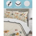 thumbnail image 4 of Quilts Twin Size, Spring Floral Soft Comforter Bedding Set for Bed, Elegant Flowers Summer Botanical Rustic Lightweight Quilted Bedspread with Pillow Cover(2 Pieces) for All Season, 68x86 Inch, 4 of 6