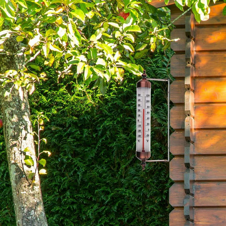 Radial III Outdoor Thermometer / Odd Metal Wall Art Indoor Home Decor /  Rustic Southwestern Garden / Fahrenheit Gauge Temperature Climate 